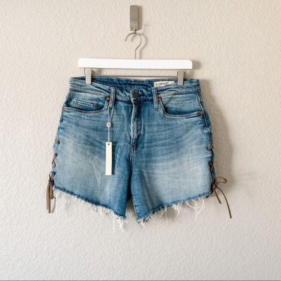 NWT! BLANKNYC Lace Up Light Wash Denim Shorts, 29 - Picture 2 of 7